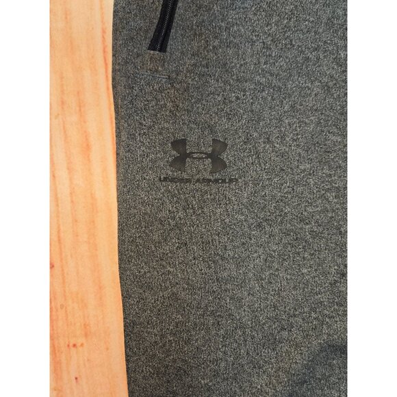 Under Armour Mens Tapered Joggers Medium Heather Gray Black Pockets Stretch Fit - Picture 5 of 7